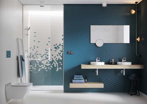 Planowanie, urządzanie i wystrój łazienki w dwóch kontrastujących ze sobą kolorach